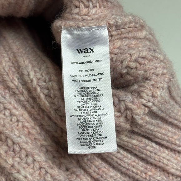 Wax London Wilde Boxy Crew Thick Heavyweight Knit in Pink Wool Blend Size Large - Picture 5 of 11
